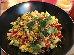 couscous salad at Aubergine in Bucharest