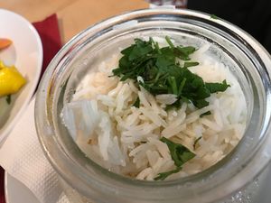 lemongrass spiced rice at Aubergine in Bucharest