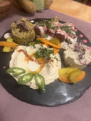 Mixed starters  at Aubergine in Bucharest