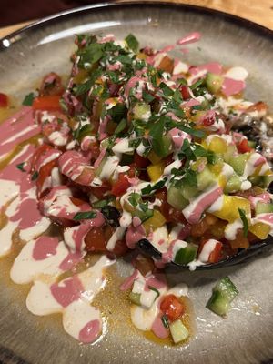 Fried Aubergine  at Aubergine in Bucharest