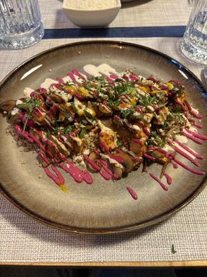 Quinoa with Mushrooms and Tofu  at Aubergine in Bucharest