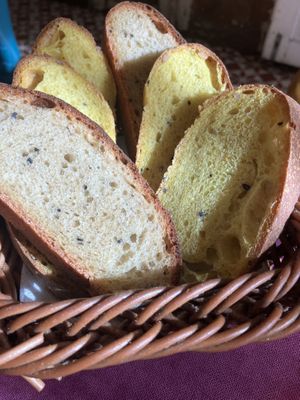 Homemade bread  at Aubergine in Bucharest