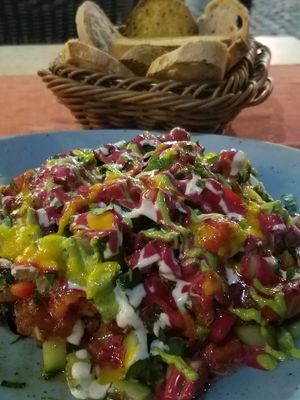 Vegan eggplant at Aubergine in Bucharest