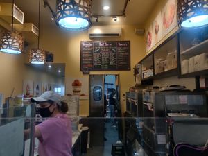 Inside menu at Yoga-urt in Glendale