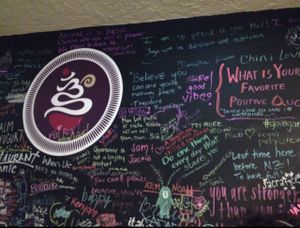 customers may add their own quotes to this wall at Yoga-urt in Glendale