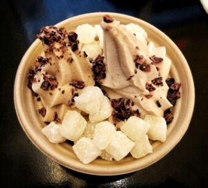 w/cacao nibs & mochi at Yoga-urt in Glendale