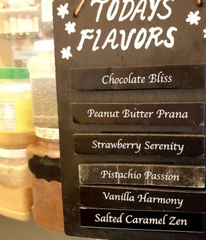 flavors of the day at Yoga-urt in Glendale