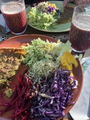 Fresh, house made, organic dinner, comes with a juice too!  at Granny Smith in Annecy
