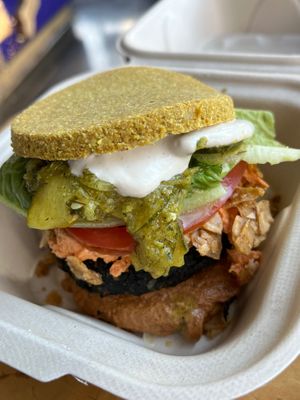 Bacun burger; healthy n yummy!! at Thrive in Boulder