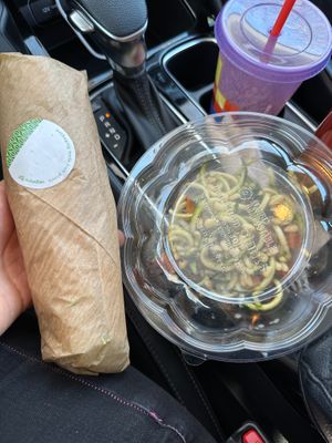 Sunflower Caesar wrap and pesto side salad at Thrive in Boulder