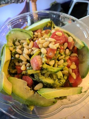 Pesto zucchini noodles p at Thrive in Boulder