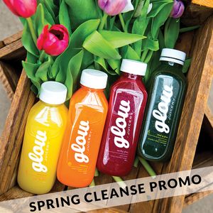 A wide assortment of fresh, delicious cold-pressed juices at Glow Juicery - Dayton St in Kelowna