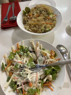 Salad bowl and bihun  at Wellnessland Vegetarian Cafe in Cebu