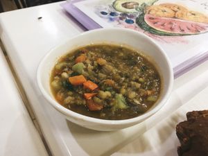 mushroom soup at Wellnessland Vegetarian Cafe in Cebu
