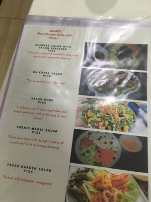 menu at Wellnessland Vegetarian Cafe in Cebu
