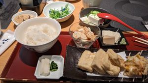 Part of the set meal at Kyotofu Fujino in Kyoto