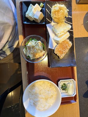 Includes egg  at Kyotofu Fujino in Kyoto