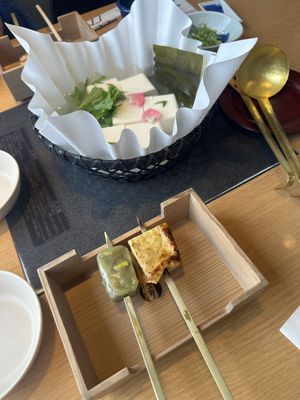 Tofu (boiled?) and fried   at Kyotofu Fujino in Kyoto