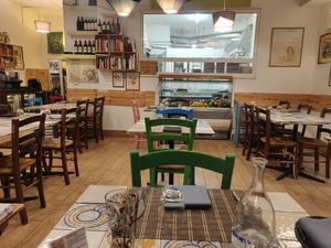 Inside the restaurant at Ma va' in Rome