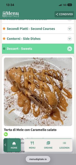 Picture of dessert on menu  at Ma va' in Rome