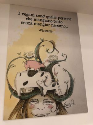 One of the beautiful pictures on the walls at Ma va' in Rome