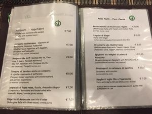 Menu 1 at Ma va' in Rome
