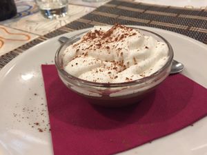 Mousse au chocolat with Creme  at Ma va' in Rome