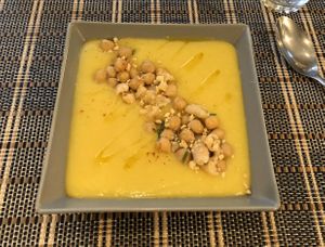 Ginger potato soup at Ma va' in Rome