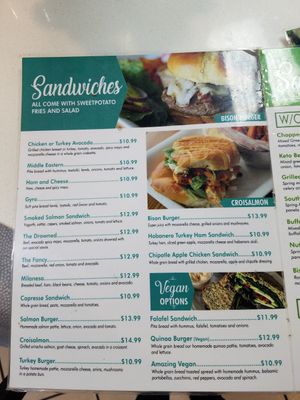 Menu at Greens & Lemons in Mission