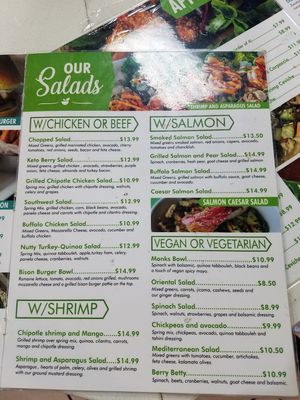 Menu at Greens & Lemons in Mission