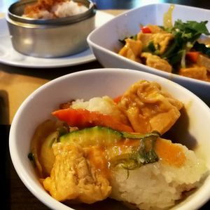 Satay tofu and sticky rice  at La Baie du Dragon in Marseille