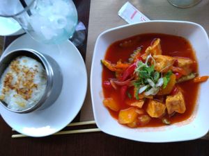 Tofu sauce aigre douce et riz gluant at La Baie du Dragon in Marseille