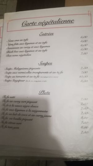 Vegan menu at La Baie du Dragon in Marseille