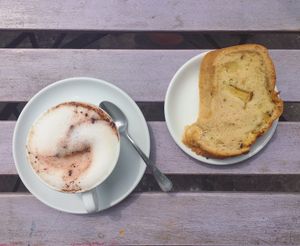 Oat milk cappuccino and apple loaf - ALL VEGAN! at Breaking Bread Bistrot in Rome