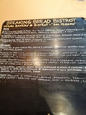 Menu at Breaking Bread Bistrot in Rome
