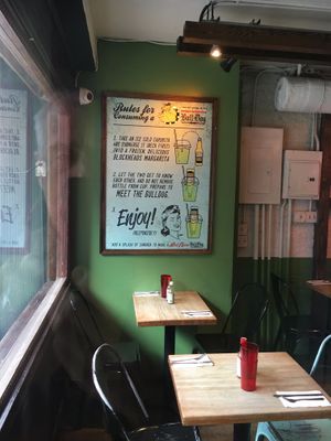 Inside the restaurant; this gives a snapshot of the type of decor. at Blockheads - Midtown East in New York City