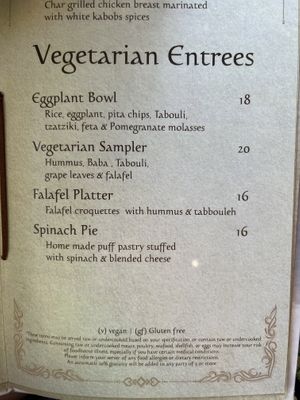 Lots of other vegan and vegetarian options too  at Pita Paradise in Cocoa Beach