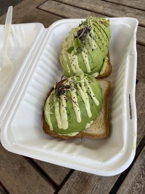 Avocado toast with gluten free toast  at The Green Cat in Virginia Beach