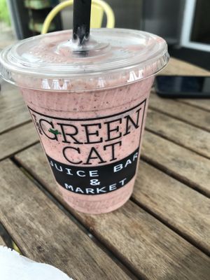 Sippin on Zen smoothie - nice and thick at The Green Cat in Virginia Beach