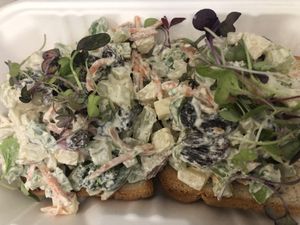 Chixn salad toast   at The Green Cat in Virginia Beach