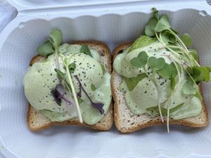 Avocado toast 🥑🤍🌱  at The Green Cat in Virginia Beach