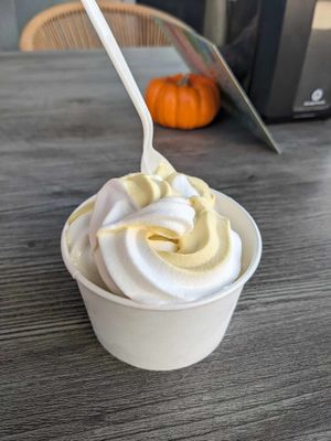 Pumpkin pie/vanilla swirl soft serve ice cream at The Green Cat in Virginia Beach