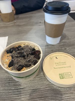 Oatmeal with Dried Cherries and Chia  at The Green Cat in Virginia Beach