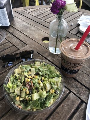 Southwest salad and traveling yogi smoothie  at The Green Cat in Virginia Beach
