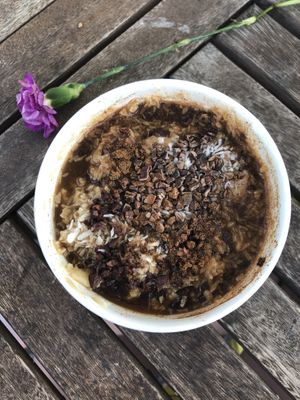 Coffee cacao oatmeal  at The Green Cat in Virginia Beach