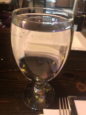 Glass of water  at 3 Brothers Vegan Cafe in Copiague