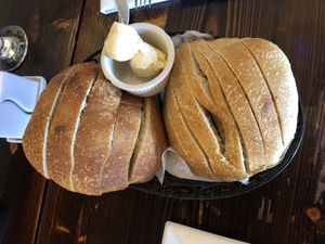 Bread with vegan butter  at 3 Brothers Vegan Cafe in Copiague