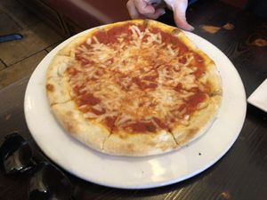 Vegan pizza  at 3 Brothers Vegan Cafe in Copiague