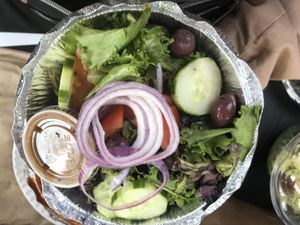 Salad , I like dressing on the side  at 3 Brothers Vegan Cafe in Copiague