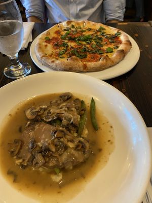 Vegan seitan Marsala and margarita mini pie  at 3 Brothers Vegan Cafe in Copiague